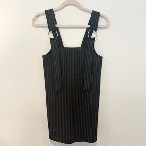 Pull&Bear Black White Pinstripe Mini Dress | Size S